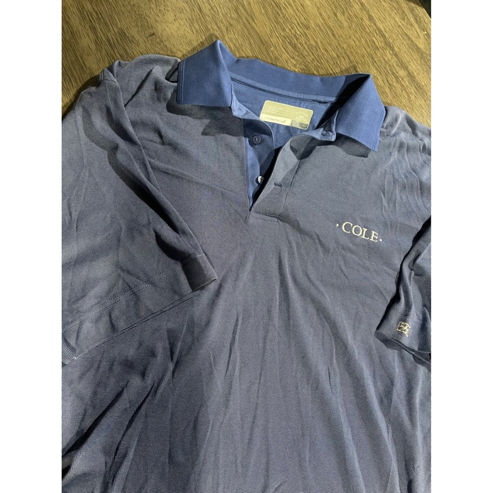 Cutter & Buck Mens Size XL Blue Polo Shirt CB DryTec Short Sleeve Cole Logo